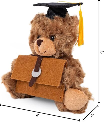 هدايا التخرج من Plushland للأطفال فئة 2026، دمية دب صغيرة للتخرج، حامل بطاقات هدايا برتقالية، ألعاب قطيفة على شكل حيوان محشو مع قبعة تخرج لحفلات الخريجين، 6 بوصات in Kuwait