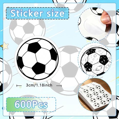 600 Pcs World Cup Soccer Stickers, Waterproof Vinyl Sports Decals for Laptop Water Bottle Helmet Scrapbook, Kids Reward Stickers Boys Girls Sports Party Favor Decorations in Saudi Arabia