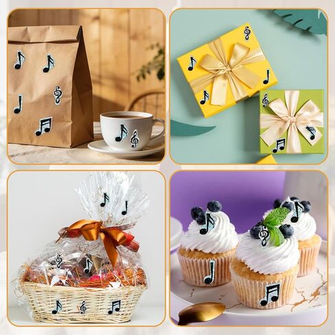 500PCS Musical Notes Stickers, Waterproof Self-Adhesive Holographic Music Stickers Sparkly Sticker for Back to School Envelope Scrapbook Laptop Skateboard Home Decor in Saudi Arabia