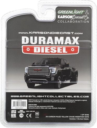Greenlight 1/64 2022 GMC Sierra 3500HD Denali Dually Pickup Truck, Ebony Twilight Metallic Black 51678-A in Saudi Arabia