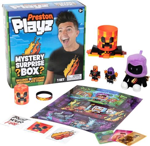 PrestonPlayz Mystery Surprise Box، قناة ألعاب YouTube، Mystery Surprise Blind Box، 13 مفاجأة ممتعة بالداخل، سلع PrestonPlayz الرسمية in Kuwait
