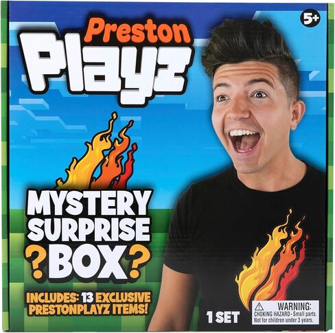 PrestonPlayz Mystery Surprise Box، قناة ألعاب YouTube، Mystery Surprise Blind Box، 13 مفاجأة ممتعة بالداخل، سلع PrestonPlayz الرسمية in Kuwait