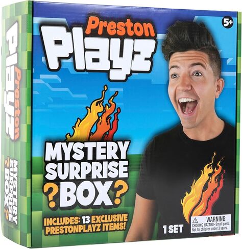 PrestonPlayz Mystery Surprise Box، قناة ألعاب YouTube، Mystery Surprise Blind Box، 13 مفاجأة ممتعة بالداخل، سلع PrestonPlayz الرسمية in Kuwait