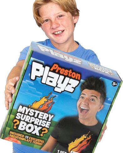 PrestonPlayz Mystery Surprise Box، قناة ألعاب YouTube، Mystery Surprise Blind Box، 13 مفاجأة ممتعة بالداخل، سلع PrestonPlayz الرسمية in Kuwait