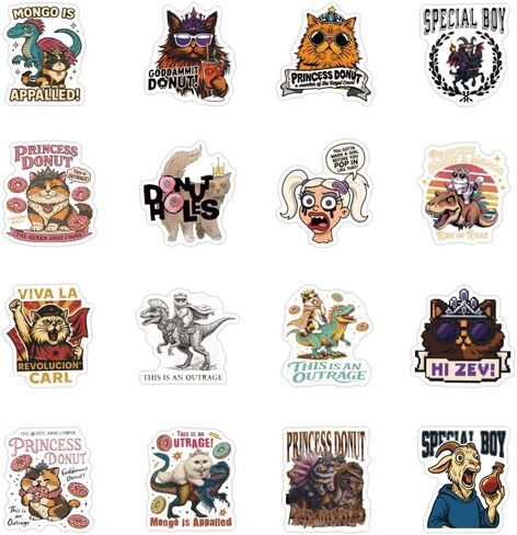 105pcs DCC This is an Outrage Princess Donut Sticker Funny Dungeon Book Crawler Reading Carl Stickers for Kindle Waterproof Vinyl for Laptop, Water Bottle, Skateboard, Scrapbooking, Party Favors in Saudi Arabia