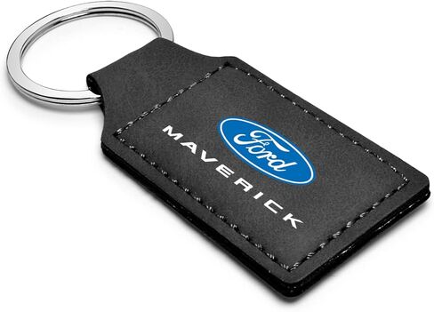 iPick Image for Ford Maverick Rectangular Black Leatherette Key Chain - Official Licensed in Saudi Arabia