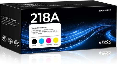 218X Toner Cartridges 4 Pack with Chip Compatible for HP 218 218X 218A Toner W2180A W2180X Work for Color LaserJet Pro 3201dw MFP 3301fdw 3301sdw 3301cdw Printer, Black/Cyan/Yellow/Magenta, High Yield in Saudi Arabia