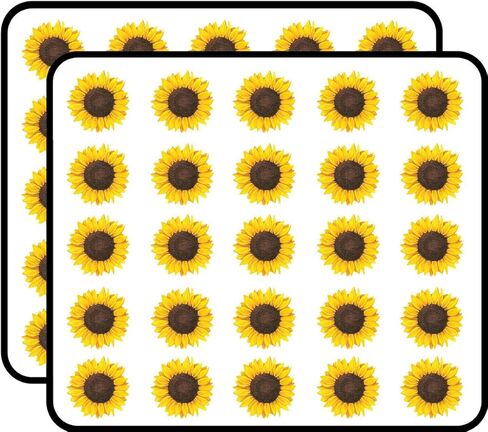 Sunflower 50 Pack 1-Inch Retro Stickers for Scrapbooking, Journals, Planners, Laptops, Phones and Water Bottles in Kuwait