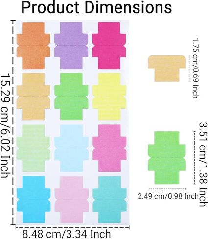 360 Pieces Sticky Blank Monthly Index Tabs Double-Sided Page Markers, Self-Adhesive & Writable Notes Flags for Labeling/Marking/Planing - Multi in Saudi Arabia
