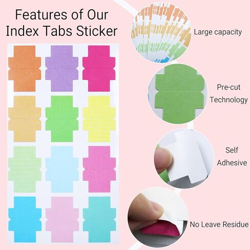360 Pieces Sticky Blank Monthly Index Tabs Double-Sided Page Markers, Self-Adhesive & Writable Notes Flags for Labeling/Marking/Planing - Multi in Saudi Arabia