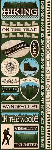 Signature Series Cardstock Combo Sticker 4.25"X12", Hiking in Kuwait