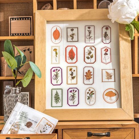 30 Pieces Glossy Rose Flower Vintage Border PET Stickers, Decorative Supplies for Scrapbook DIY Crafts Journaling Planner Art Projects in Kuwait