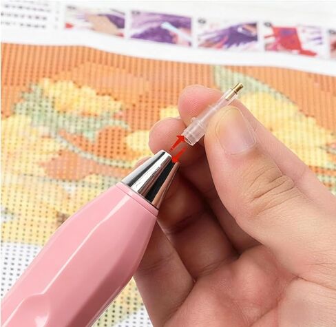 Narottl Electric Diamond Painting Pen, Cordless Diamond Art Pens with 6 Tips & 3 Suction Modes, Vacuum No-Wax Design, Rechargeable & Lightweight DIY Diamond Art Tools for Adults & Beginners (Pink) in Saudi Arabia
