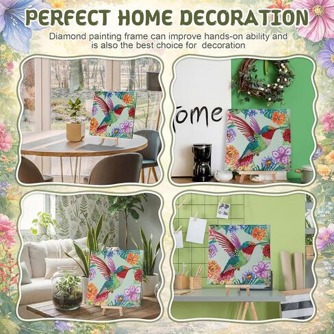 ForraFun Hummingbird Diamond Art Kit Gift for Adults DIY Bird Diamond Painting Crafts with Frame 3D Gem Painting Craft for Adult Beginners Home Wall Decor, 8 x 8 Inch in Kuwait