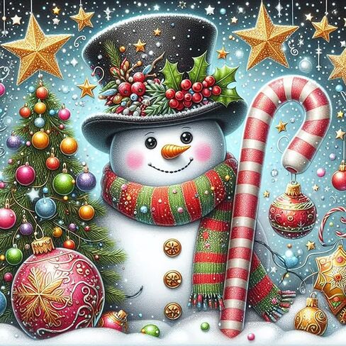 Christmas Tree Snowman Star Diamond Art Painting Kits for Adults,Winter Diamond Painting Kits for Adults Beginners,5D DIY Full Drill Diamond Dot Gem Art Kits for Adult,Home Wall Decor 13.8x13.8 Inch in Saudi Arabia