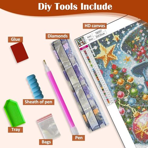 Christmas Tree Snowman Star Diamond Art Painting Kits for Adults,Winter Diamond Painting Kits for Adults Beginners,5D DIY Full Drill Diamond Dot Gem Art Kits for Adult,Home Wall Decor 13.8x13.8 Inch in Saudi Arabia