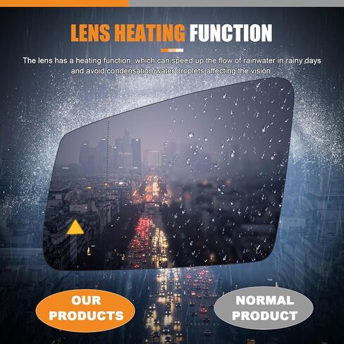 Compatible with Mercedes Benz A 2013-2018 B C W204 E W212 S W221 GLA GLK, Driver Left Side Mirror Glass, Heated Convex Side Blind Spot Lens Mirror with Backing Plate in Saudi Arabia