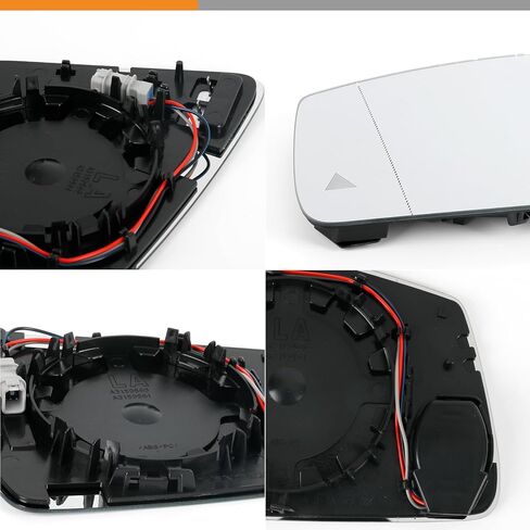 Compatible with Mercedes Benz A 2013-2018 B C W204 E W212 S W221 GLA GLK, Driver Left Side Mirror Glass, Heated Convex Side Blind Spot Lens Mirror with Backing Plate in Saudi Arabia