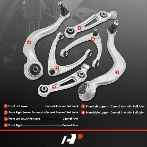 A-Premium Set of 6, (2) Front Control Arm & (2) Forward Lower Control Arm & (2) Upper Control Arm, Compatible with Lincoln Aviator 2020 2021 2022 2023 in Saudi Arabia