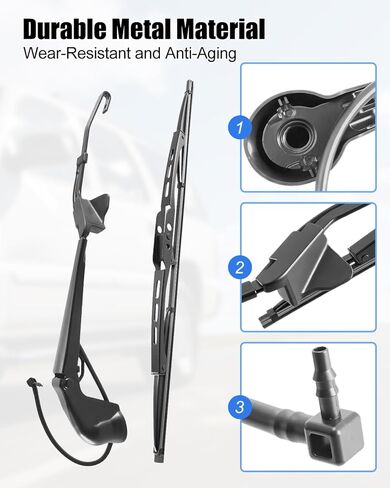 42551 Rear Windshield Wiper Arm Blade Assembly Kit Fit for Cadillac Escalade Chevrolet Suburban Tahoe GMC Yukon XL Replace 15711688, Rear Window Wiper Set in Kuwait