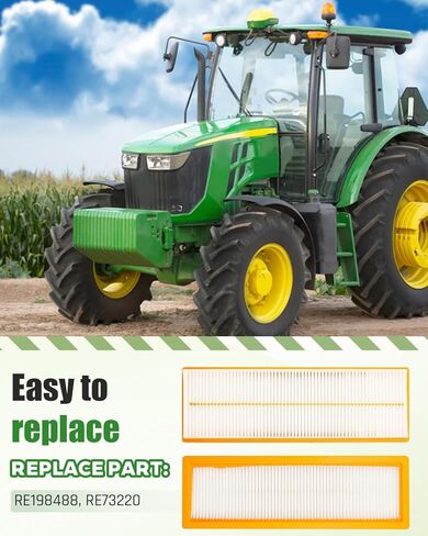 فلتر هواء المقصورة RE198488 مناسب لجرارات ورافعات جون ديري يستبدل RE73220، WP10160، PA30086 (4 عبوات) in Kuwait