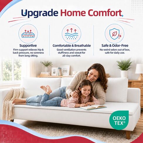 Couch Cushion & Chair Pads Replacement, Upholstery Foam Pad 1 x 24 x 72 Inch,44ild Firm Foam for Indoor & Outdoor Couch, Sofa, Seat, Chair and Bench Padding in Saudi Arabia