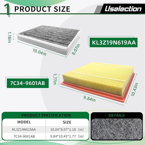 Cabin Engine Air Filter W/Activated Carbon Kit for Ford F150(2015-2025) 2.7L 3.0L 3.3L 3.5L 5.0L, Ford Expedition Lincoln Navigator(2018-2024), selected models # FL3Z19N619A 7C3Z9601A FP79 FA1883 in Saudi Arabia
