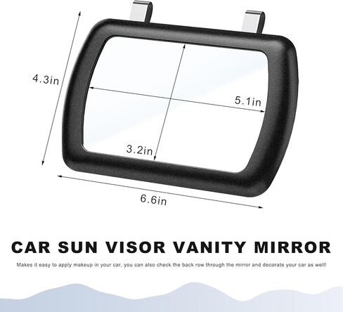Car Sun Visor Vanity Mirror, 6.57"×4.33" HD Clip-on Vehicle Visor Makeup Mirror, Portable Sun-Shading Cosmetic Mirrors Universal Interior Accessories for Most Cars Trucks SUVs in Saudi Arabia