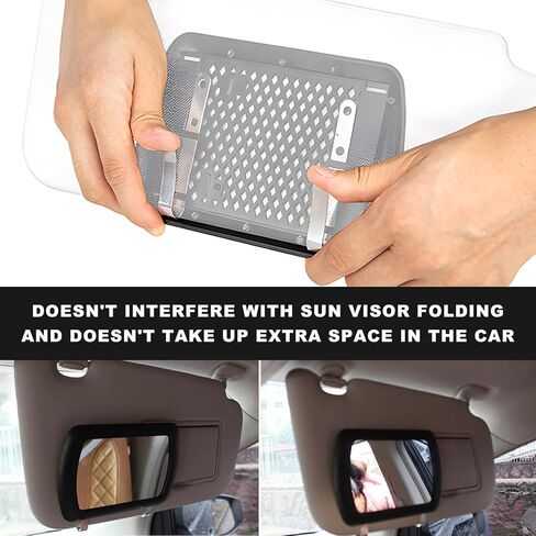 Car Sun Visor Vanity Mirror, 6.57"×4.33" HD Clip-on Vehicle Visor Makeup Mirror, Portable Sun-Shading Cosmetic Mirrors Universal Interior Accessories for Most Cars Trucks SUVs in Saudi Arabia