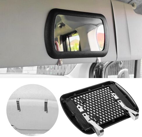 Car Sun Visor Vanity Mirror, 6.57"×4.33" HD Clip-on Vehicle Visor Makeup Mirror, Portable Sun-Shading Cosmetic Mirrors Universal Interior Accessories for Most Cars Trucks SUVs in Saudi Arabia