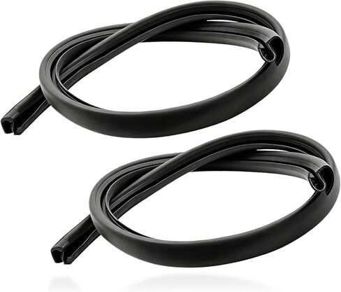 2.62Ft Car Door Weather Stripping, 2Pcs Push-in Rubber Edge Trim with U-Shaped Metal Clips, Thickened Car Door Seal Strip for Noise Reduction & Dustproof, Black Weatherproof Sealing for Most Cars in Saudi Arabia