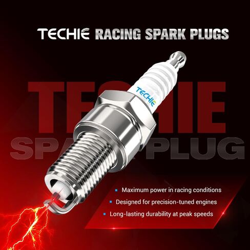 TECHIE Q8TC Spark Plug Replacement for NGK 7317 R5724-8 Racing Spark Plugs,for Autolite 94 AR474 AR94,for Champion 280 S61YC,688 C61,for E3.107R (8) in Saudi Arabia
