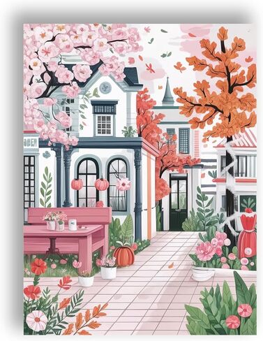 Ginfonr DIY 5D Diamond Art Kits for Adults, Valentine's Day Diamond Painting for Adults, Diamond Art Landscape Full Drill, Diamond Art Embroidery Rhinestone Craft for Home Wall Decor 12 x 16 Inch in Kuwait