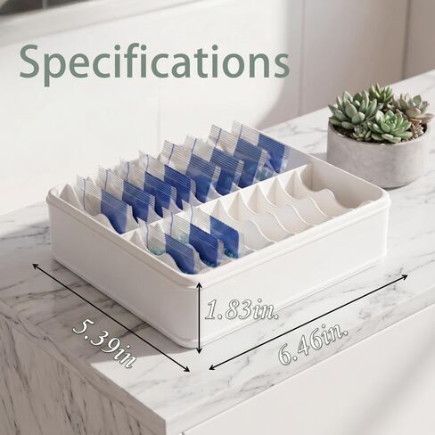 3D Printed 20 Grids Diamond Painting Bag Organizer, Multi Slot Drill Bags Storage Tray, Spill Proof & Stand Upright, Easy Access Storage Holder Caddy for Small Diamond Art Accessories Bagged - White in Saudi Arabia
