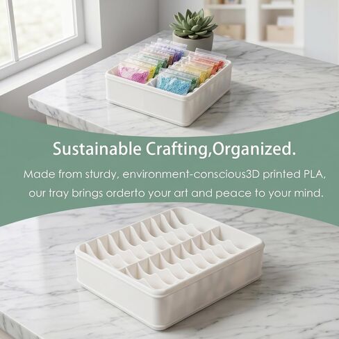 3D Printed 20 Grids Diamond Painting Bag Organizer, Multi Slot Drill Bags Storage Tray, Spill Proof & Stand Upright, Easy Access Storage Holder Caddy for Small Diamond Art Accessories Bagged - White in Saudi Arabia