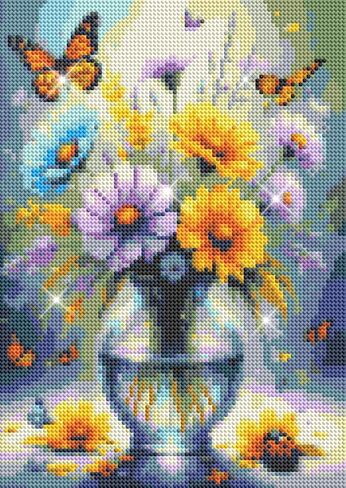 DIYGEMDOT Diamond Art Kits for Adults, Flower in a Bottle 5D Diamond Painting Sets for Adults Beginners, Full Round Drill Dot DIY Gem Art Crafts Home Wall Decor and Gift - 12x16 Inches in Saudi Arabia