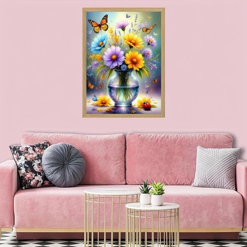 DIYGEMDOT Diamond Art Kits for Adults, Flower in a Bottle 5D Diamond Painting Sets for Adults Beginners, Full Round Drill Dot DIY Gem Art Crafts Home Wall Decor and Gift - 12x16 Inches in Saudi Arabia
