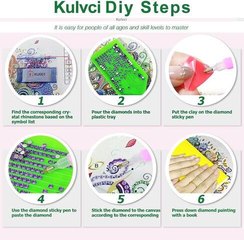 Kulvci Women Diamond Painting Kits, 5D Special Shape Diamond Art Kits for Adults, Crystal Rhinestones Art Craft for Beginners DIY Home Wall Decor Gift, 12 × 12 inch in Saudi Arabia