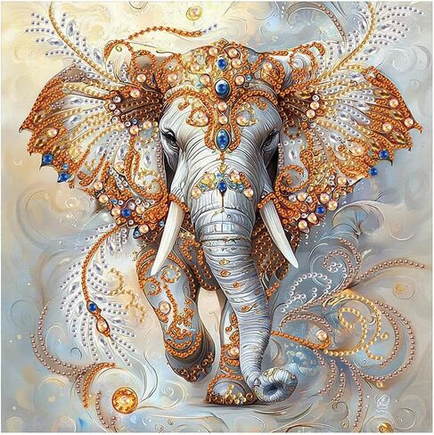 DPDAKIT Elephant Diamond Painting Kits for Adults, 5D Special Shape Diamond Art Kits for Adults, Crystal Rhinestones Art Craft for Beginners DIY Home Wall Decor Gift, 12×12 Inch in Saudi Arabia
