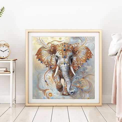DPDAKIT Elephant Diamond Painting Kits for Adults, 5D Special Shape Diamond Art Kits for Adults, Crystal Rhinestones Art Craft for Beginners DIY Home Wall Decor Gift, 12×12 Inch in Saudi Arabia
