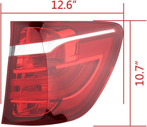 Astra Depot Passenger LED + هالوجين أحمر تشغيل الفرامل إيقاف الضوء الخلفي الخارجي مصباح إشارة الانعطاف متوافق مع 2011-2017 BMW X3 F25 sDrive xDrive | 63217220242، 63217217312، BM2805113، 4441963RAC in Kuwait
