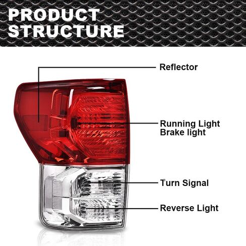 CNNELL Tail Lights Assembly Compatible with Toyota Tundra 2007-2013 w/harness&bulbs Tail Lamps Driver Side And Passenger Side in Kuwait