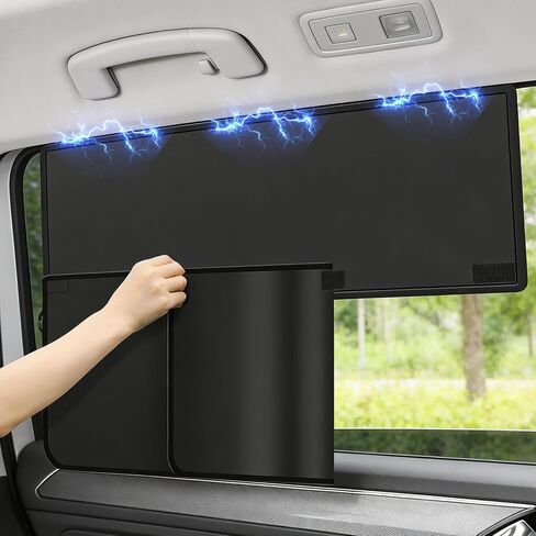 Magnetic Car Side Window Sun Shade Curtains Removable Design Sun Protection Sunshade Anti-Glare UV-Blocking Curtain ﻿ (Front Window Driver's cab) in Kuwait