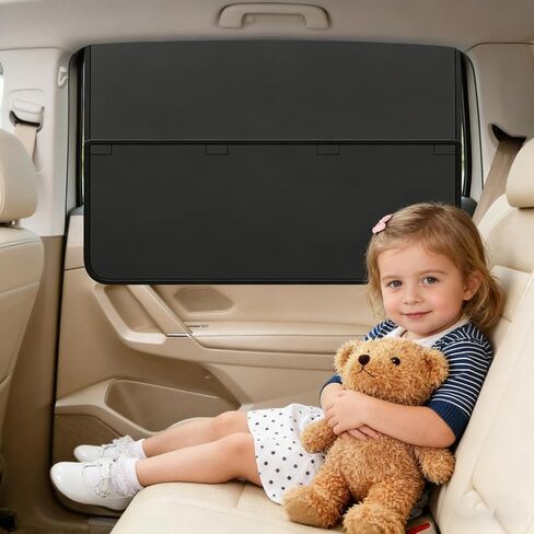Magnetic Car Side Window Sun Shade Curtains Removable Design Sun Protection Sunshade Anti-Glare UV-Blocking Curtain ﻿ (Front Window Driver's cab) in Kuwait