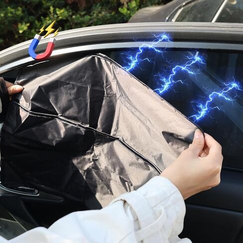 Magnetic Car Side Window Sun Shade Curtains Removable Design Sun Protection Sunshade Anti-Glare UV-Blocking Curtain ﻿ (Front Window Driver's cab) in Kuwait