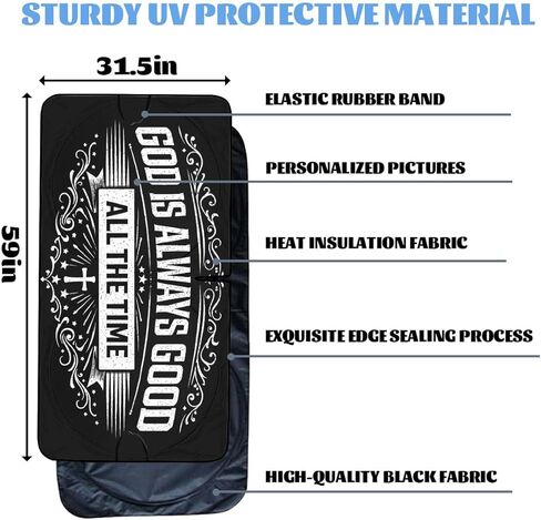 Christian Faith Cross Car Window Sun Shield God Cross Bible Inspirational Front Window Sun Shade Blocks UV Rays Sun Visor Protector for Car Sedan Truck SUV Accessories 59" L x 31.5" W in Saudi Arabia
