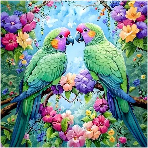 مجموعة AMORARS Bird Diamond الفنية للبالغين - مجموعة طلاء ألماس الببغاء 5D للمبتدئين، لوحات فنية وهدايا فنية لتزيين المنزل، 30.48 سم × 30.48 سم in Kuwait
