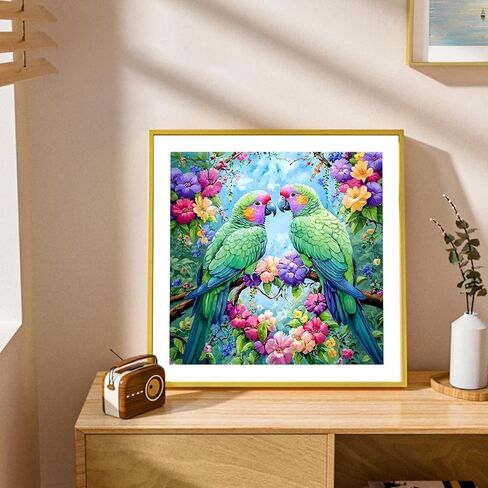 مجموعة AMORARS Bird Diamond الفنية للبالغين - مجموعة طلاء ألماس الببغاء 5D للمبتدئين، لوحات فنية وهدايا فنية لتزيين المنزل، 30.48 سم × 30.48 سم in Kuwait