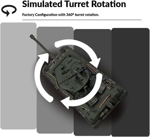 1/16 M4A3E8 Sherman RC Tank Metal Enhanced Version, Professional Military Vehicle with 360° Turret, Smoke & Sound FX, Infrared Combat, Weathered Finish, Olive Green in Saudi Arabia