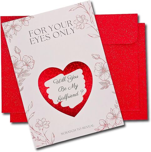 Will You be My Girlfriend Card - Unique Scratch Off be my Girlfriend Proposal - Long Distance Relationship Gifts - I Love you Gifts for GF - Valentines Proposal Decorations in Saudi Arabia